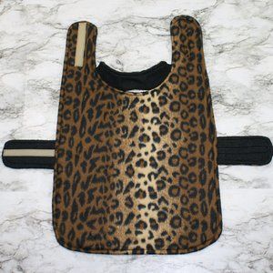 HAND CRAFTED Dog Coat Fleece Winter Reversible Leopard Animal Print S M L